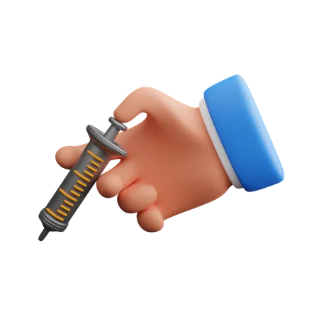 Hand Carrying Syringe  3D Icon