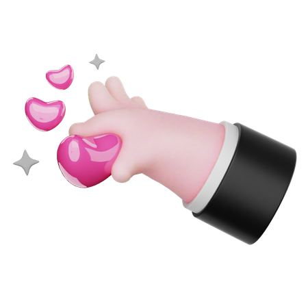 HAND CATCH LOVE  3D Icon