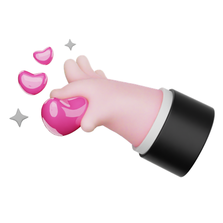 HAND CATCH LOVE  3D Icon