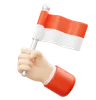 Hand Cheering With The Indonesian Flag
