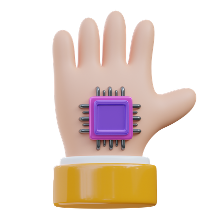 Hand Chip  3D Icon