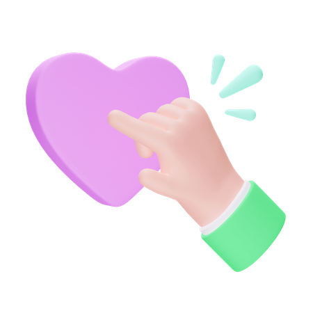Hand Clicking Love  3D Icon