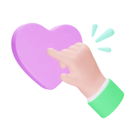 Hand Clicking Love  3D Icon