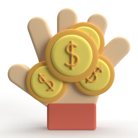 Hand Coin  3D Icon