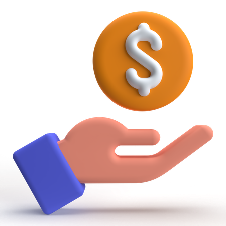 Hand Coin  3D Icon