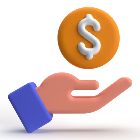 Hand Coin  3D Icon