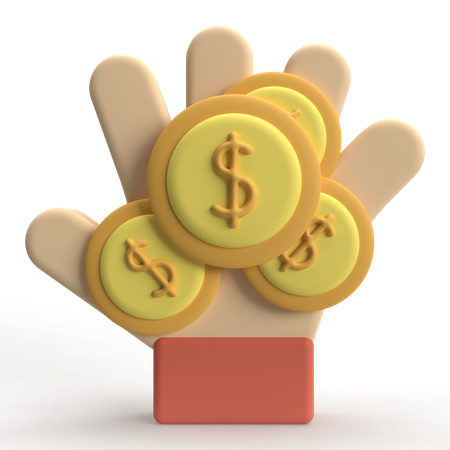 Hand Coin  3D Icon