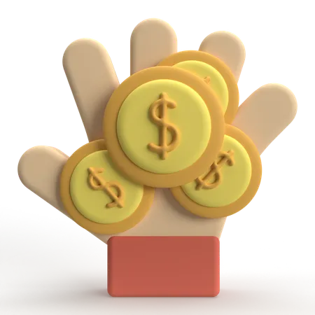 Hand Coin  3D Icon