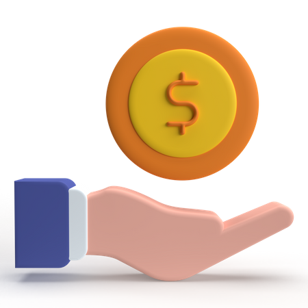 Hand Coin  3D Icon