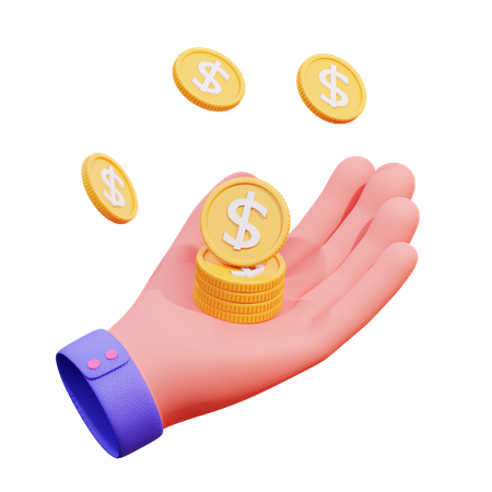 Hand Coin 3D Icon