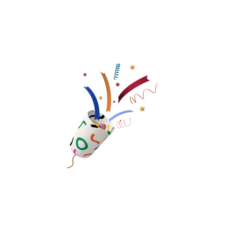 Hand Confetti  3D Icon