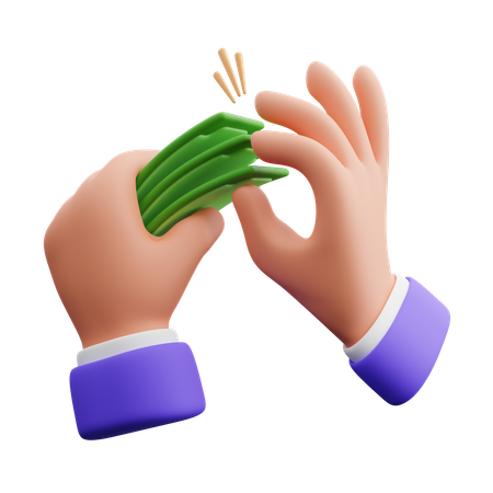 Hand Counting Money  3D Icon