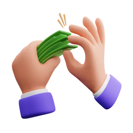 Hand Counting Money  3D Icon