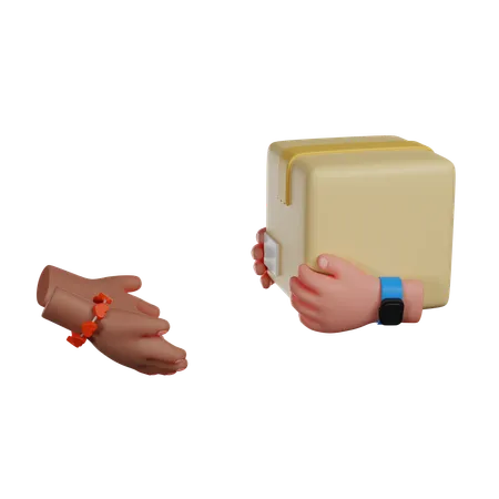 Delivery To Hand 3 D Render Icon 3D Icon
