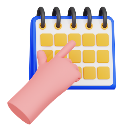 Hand Direction To Calendar  3D Icon