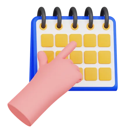 Hand Direction To Calendar  3D Icon