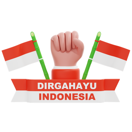 Hand Dirgahayu Indonesien  3D Icon