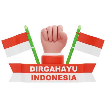 Hand Dirgahayu Indonesien  3D Icon