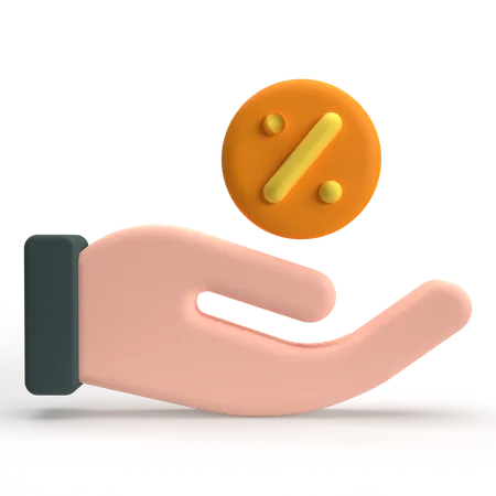 Hand Discount  3D Icon