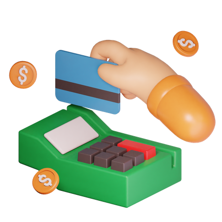 Hand Doing Card Payment  3D Icon