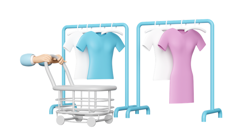 Hand Doing Clothes Shopping  3D Icon