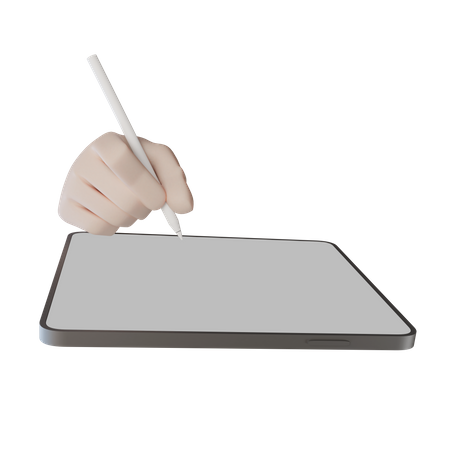 Hand doing design in ipad  3D Icon