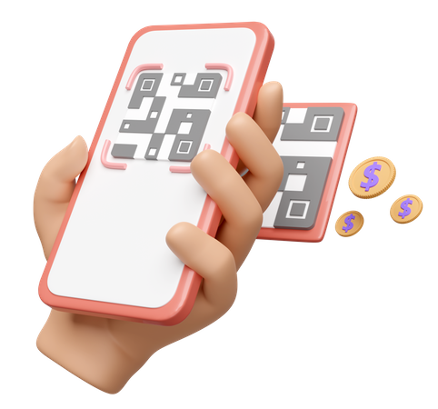 Hand Doing Mobile Qr Payment  3D Icon