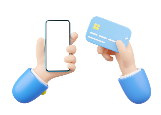 Hand Doing Online Card Payment  3D Icon