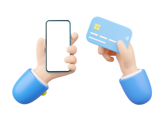 Hand Doing Online Card Payment  3D Icon