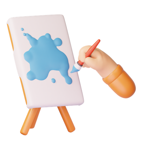 Hand Doing Painting  3D Icon