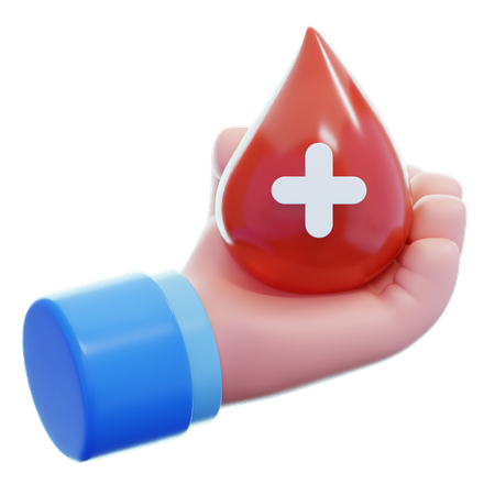 Hand Drop Blood  3D Icon