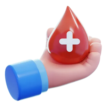 Hand Drop Blood  3D Icon