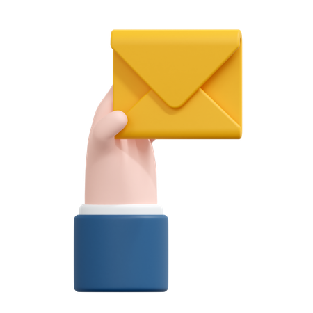 Hand Email Message  3D Icon