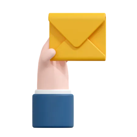 Hand Email Message  3D Icon