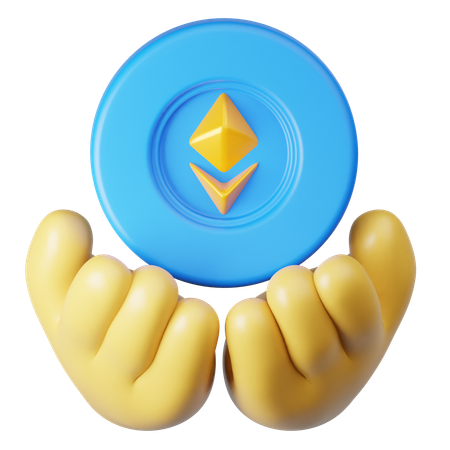 Hand-Ethereum  3D Icon
