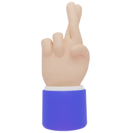 HAND FINGER CROSS  3D Icon