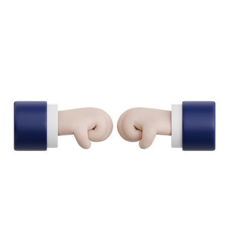 Hand Gesture Fist Bump Between Two Hands  3D Icon