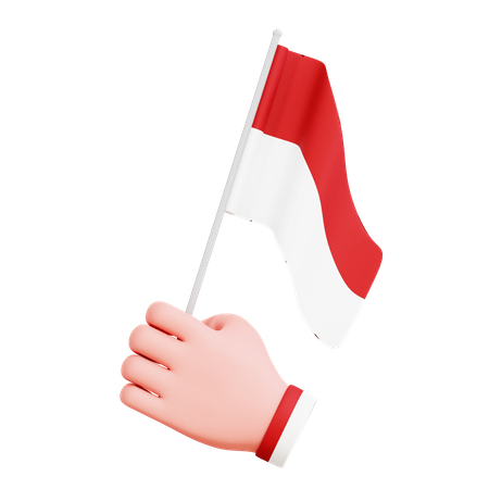 Hand Gesture Flag Indonesian  3D Icon