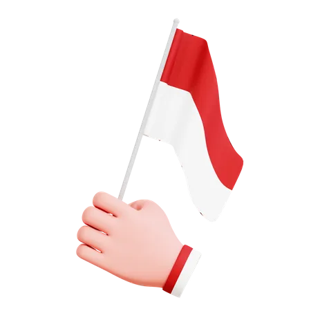 Hand Gesture Flag Indonesian  3D Illustration