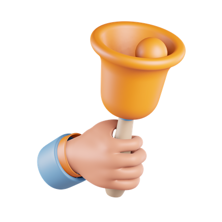 Hand Gesture Holding A Bell  3D Icon