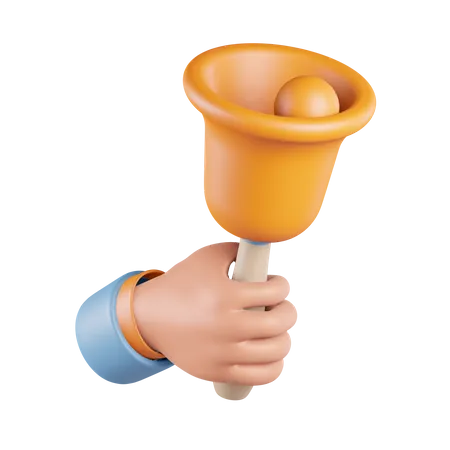 Hand Gesture Holding A Bell 3D Icon