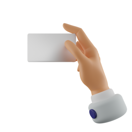 Hand Gesture Holding Blank Name Card  3D Icon