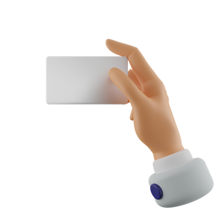Hand Gesture Holding Blank Name Card  3D Icon