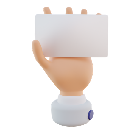 Hand Gesture Holding Name Card  3D Icon