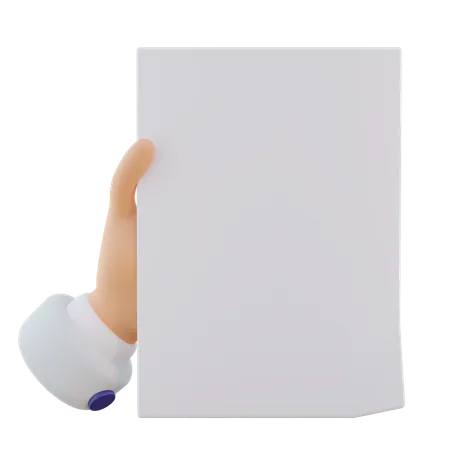 Hand Gesture Holding Paper  3D Icon