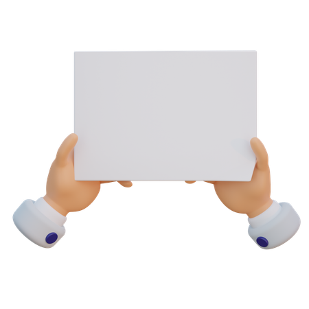 Hand Gesture Holding Paper Landcape  3D Icon