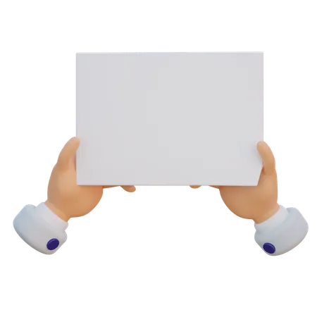 Hand Gesture Holding Paper Landcape  3D Icon