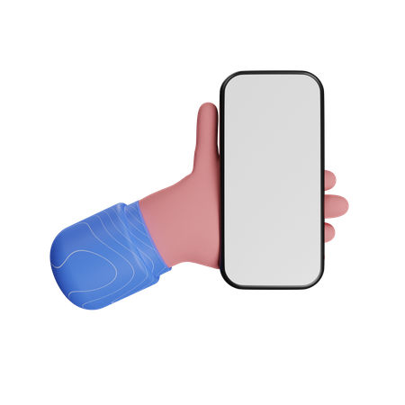 Hand Gesture Holding Phone  3D Illustration