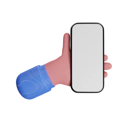 Hand Gesture Holding Phone  3D Illustration