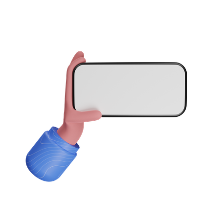 Hand Gesture Holding Phone  3D Illustration